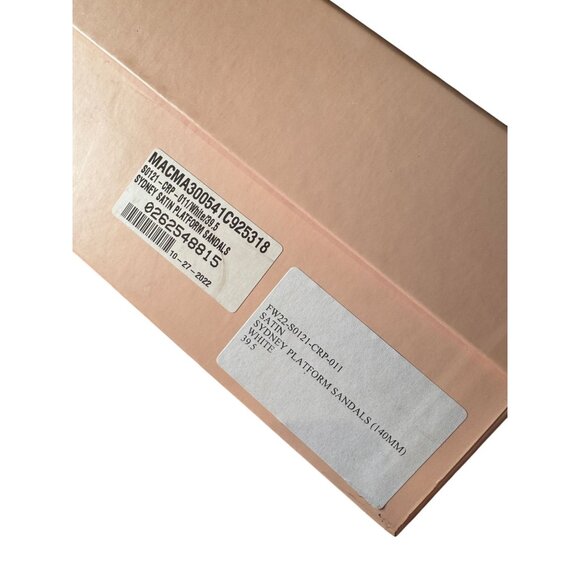 Mach & Mach Sydney 140MM Platform Sandals White Size 39.5 NIB - Picture 15 of 16